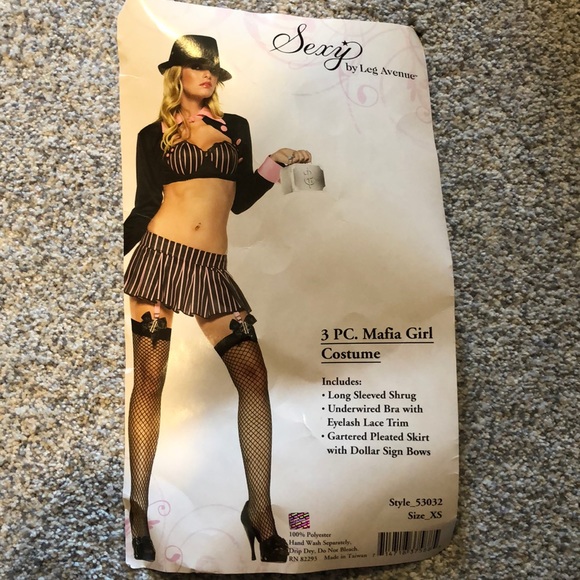 Mafia Girl Costume Sexy- 3 piece - Picture 1 of 4